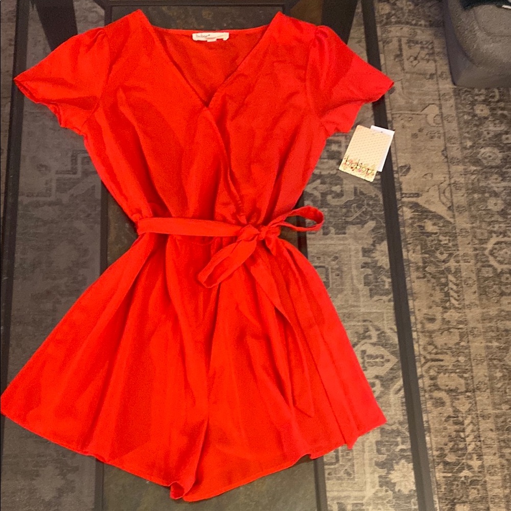 BeBop Vibrant Red Romper